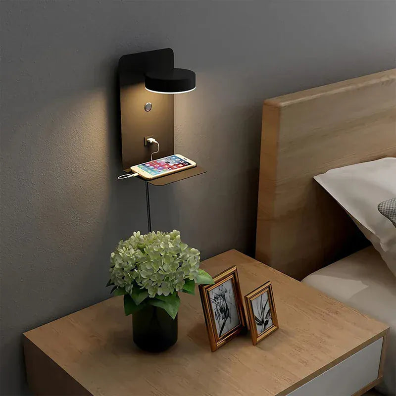 Nøordka Light Wall Light Fixtures Sleek LED Indoor Wall Light With Mobile Phone Charging Port