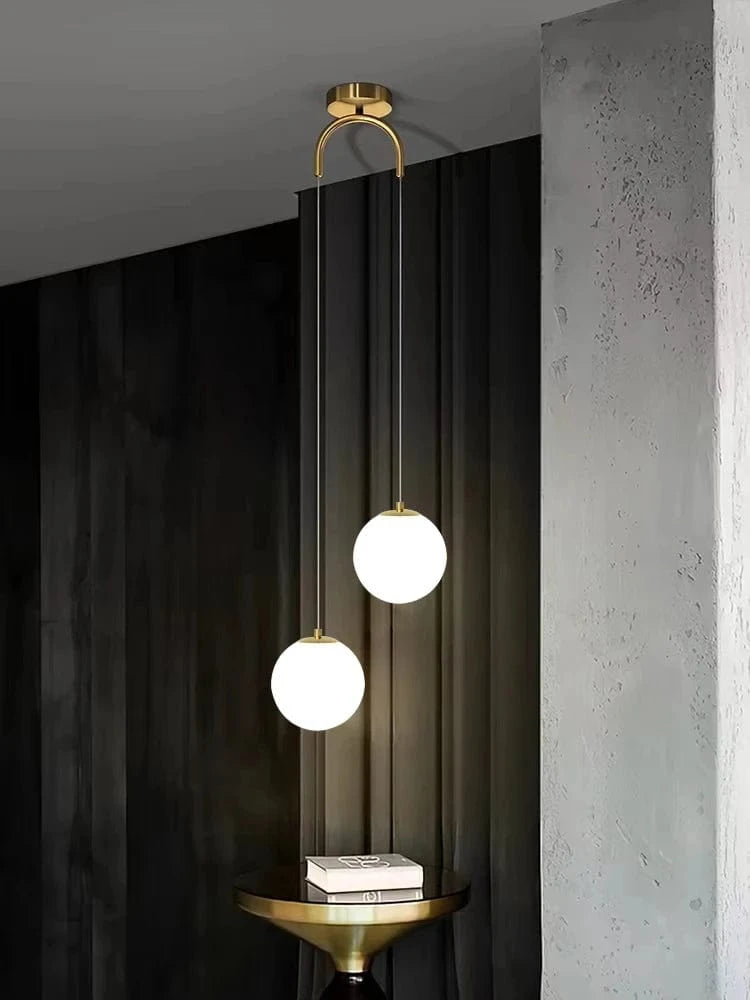 NORDIC LIGHT Cold White Luxury Nordic Double Globe Pendant Light For Modern Spaces