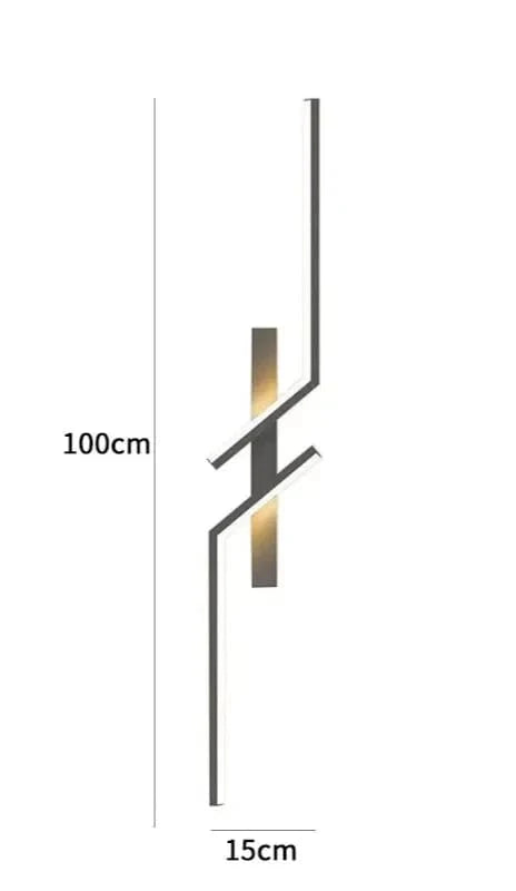 NORDIC LIGHT Modern Black Linear Wall Light Sconce For Indoor Spaces