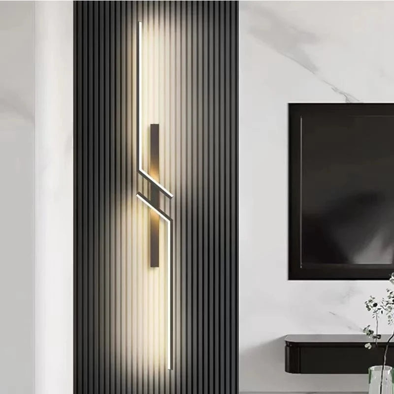 NORDIC LIGHT Warm White / 40" Modern Black Linear Wall Light Sconce For Indoor Spaces