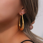 Load image into Gallery viewer, Pear Outlined Hoop Earrings