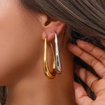 Load image into Gallery viewer, Pear Outlined Hoop Earrings