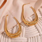 Load image into Gallery viewer, Pear Outlined Hoop Earrings