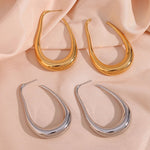 Load image into Gallery viewer, Pear Outlined Hoop Earrings