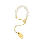 Load image into Gallery viewer, Pearl Dangle Chain Ring