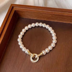 Load image into Gallery viewer, Pearl Diamond Accented Circle Pendant Bracelet and Necklace