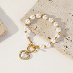 Load image into Gallery viewer, Pearl Heart Clasp Choker Necklace