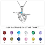 Load image into Gallery viewer, Personalized Baby Feet Name & Birthstone Necklace