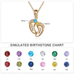 Load image into Gallery viewer, Personalized Baby Feet Name & Birthstone Necklace