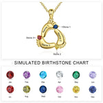 Load image into Gallery viewer, Personalized Baby Feet Name & Birthstone Necklace
