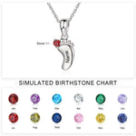 Load image into Gallery viewer, Personalized Baby Feet Name & Birthstone Necklace