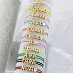 Load image into Gallery viewer, Personalized Bubble Name Layered Rope Bracelet