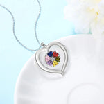 Load image into Gallery viewer, Personalized Names & Birthstones Heart Pendant Necklace