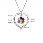 Load image into Gallery viewer, Personalized Names & Birthstones Heart Pendant Necklace