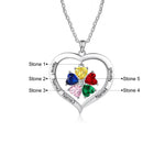 Load image into Gallery viewer, Personalized Names & Birthstones Heart Pendant Necklace