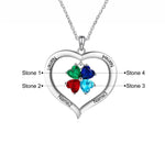 Load image into Gallery viewer, Personalized Names & Birthstones Heart Pendant Necklace