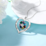 Load image into Gallery viewer, Personalized Names & Birthstones Heart Pendant Necklace