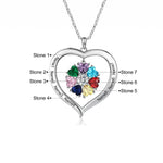 Load image into Gallery viewer, Personalized Names & Birthstones Heart Pendant Necklace