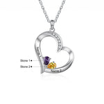 Load image into Gallery viewer, Personalized Name & Birthstone Heart Necklace