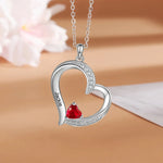 Load image into Gallery viewer, Personalized Name & Birthstone Heart Necklace