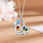 Load image into Gallery viewer, Personalized Name & Birthstone Heart Necklace