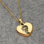 Load image into Gallery viewer, Custom Photo & Text Engraved Heart Necklace