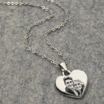 Load image into Gallery viewer, Custom Photo & Text Engraved Heart Necklace