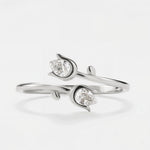 Load image into Gallery viewer, Double Birthstones Ring With Tulip Design