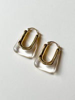 Load image into Gallery viewer, Mia Clear Rectangular Hoop Earrings