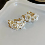 Load image into Gallery viewer, Round Floral Accented Elegant Earrings