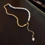Load image into Gallery viewer, Rope Chain Pearl Contrast Bracelet and Necklace
