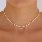 Load image into Gallery viewer, S925 Dainty Diamond Charm Pearl Necklace