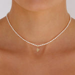 Load image into Gallery viewer, S925 Dainty Diamond Charm Pearl Necklace