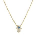 Load image into Gallery viewer, S925 Dainty Hamsa Hand Diamond Pendant Necklace