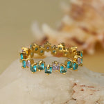 Load image into Gallery viewer, Scattered Cubic Diamonds Dainty Ring