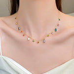 Load image into Gallery viewer, Scattered Dainty Crystals Choker Necklace