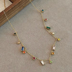 Load image into Gallery viewer, Scattered Dainty Crystals Choker Necklace