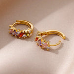 Load image into Gallery viewer, Scattered Diamonds Hoop Earrings