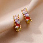 Load image into Gallery viewer, Scattered Diamonds Hoop Earrings