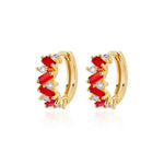 Load image into Gallery viewer, Scattered Diamonds Hoop Earrings