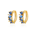 Load image into Gallery viewer, Scattered Diamonds Hoop Earrings