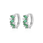 Load image into Gallery viewer, Scattered Diamonds Hoop Earrings