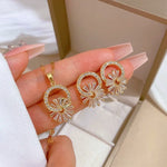 Load image into Gallery viewer, Shimmering Floral Diamond Necklace and Earrings