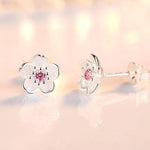 Load image into Gallery viewer, Holly Silver Cherry Blossom Stud Earrings