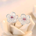 Load image into Gallery viewer, Holly Silver Cherry Blossom Stud Earrings