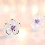 Load image into Gallery viewer, Holly Silver Cherry Blossom Stud Earrings