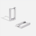 Load image into Gallery viewer, Theia Silver Rectangular Hoop Earrings