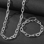 Load image into Gallery viewer, Simple Paperclip Necklace & Bracelet Set