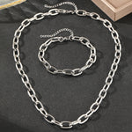 Load image into Gallery viewer, Simple Paperclip Necklace & Bracelet Set
