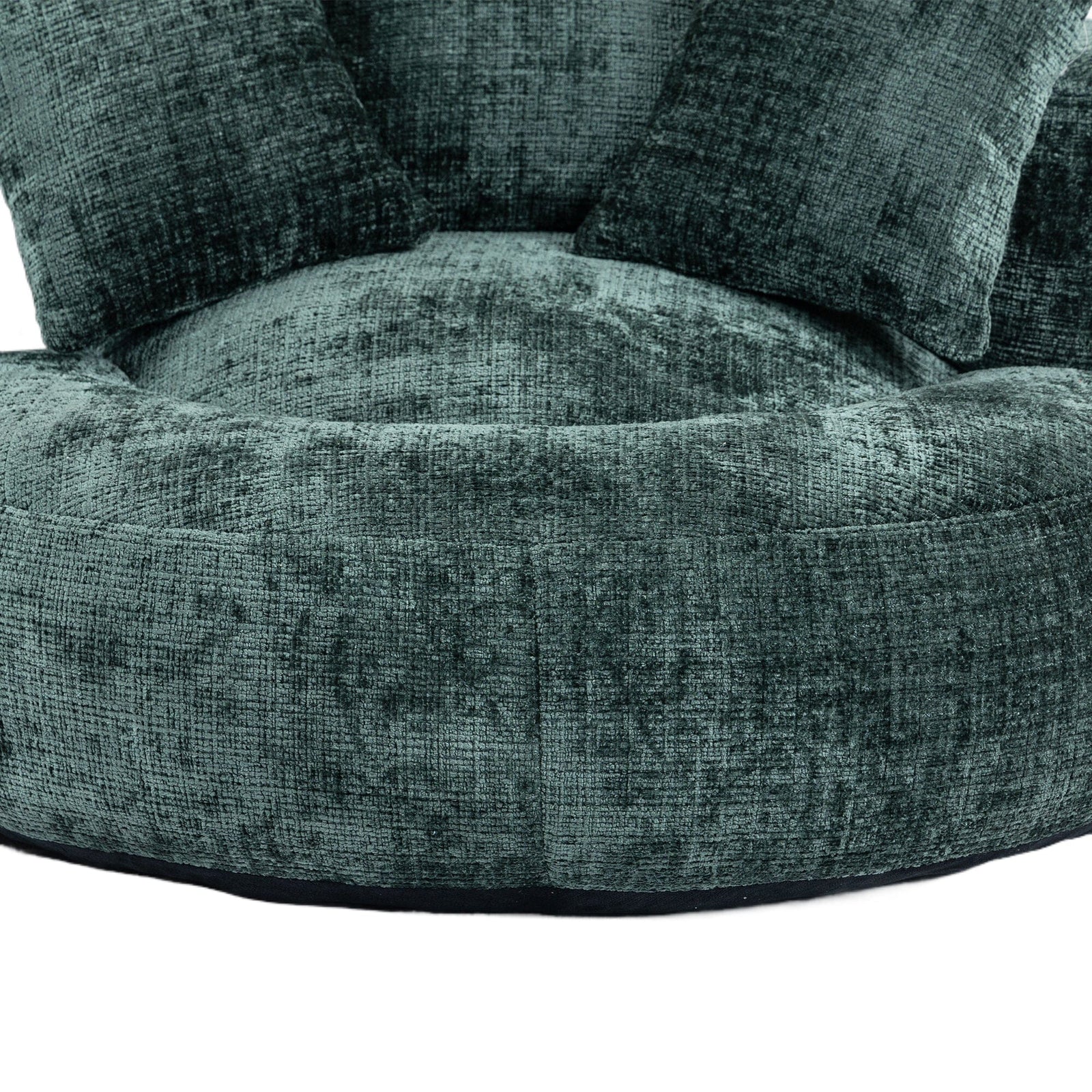 Sofa Chair Set Bean Bag Chair Default Comfortable Lazy Lounger Bean Bag Couch in Emerald Chenille